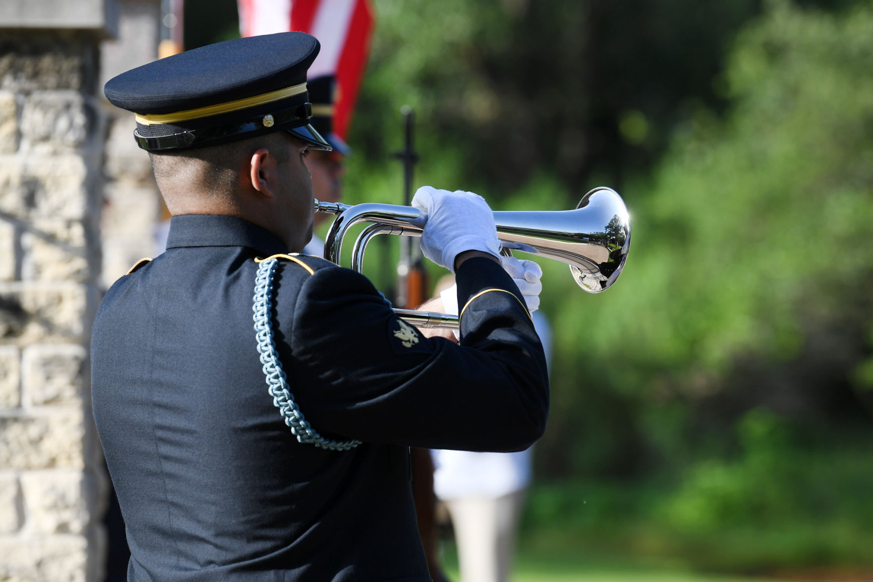 Wreath laying at Bush gravesite
